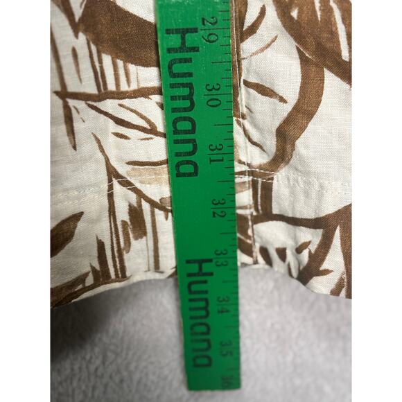 Tahari 100% Linen Sleeveless A‎ Line Shift Dress Brown Beige Womens Size Medium - Picture 8 of 8